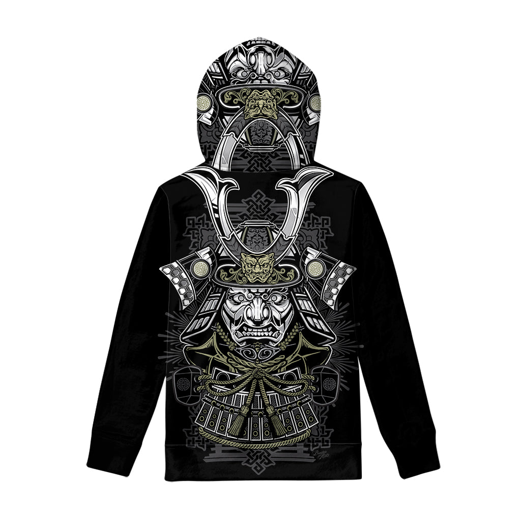 Japanese Samurai Warrior Print Pullover Hoodie