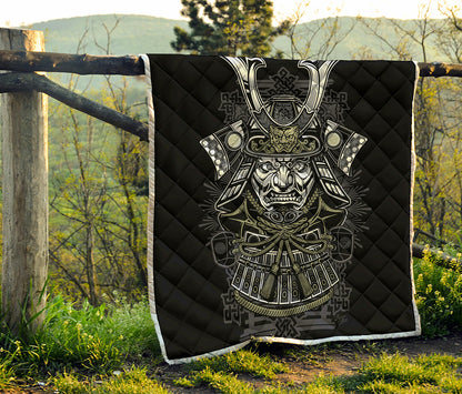 Japanese Samurai Warrior Print Quilt