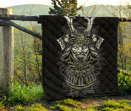 Japanese Samurai Warrior Print Quilt