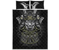 Japanese Samurai Warrior Print Quilt Bed Set