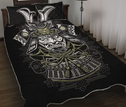 Japanese Samurai Warrior Print Quilt Bed Set