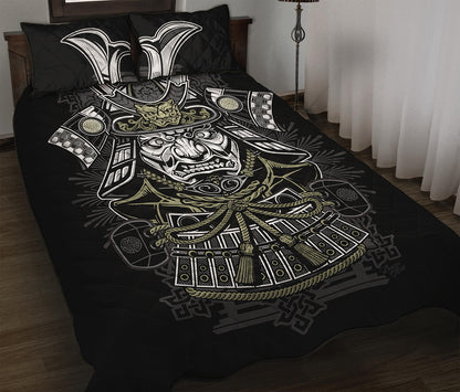 Japanese Samurai Warrior Print Quilt Bed Set