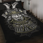 Japanese Samurai Warrior Print Quilt Bed Set