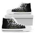 Japanese Samurai Warrior Print White High Top Sneakers
