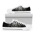 Japanese Samurai Warrior Print White Low Top Sneakers
