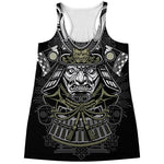 Japanese Samurai Warrior Print Women's Racerback Tank Top