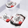 Japanese Samurai Woman Print 3 Piece Bath Mat Set