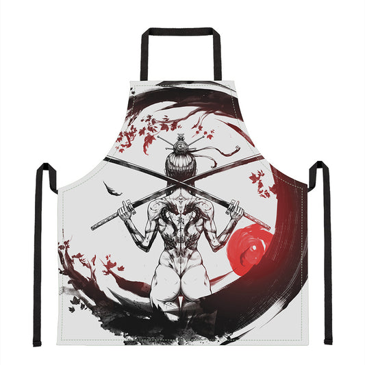 Japanese Samurai Woman Print Apron