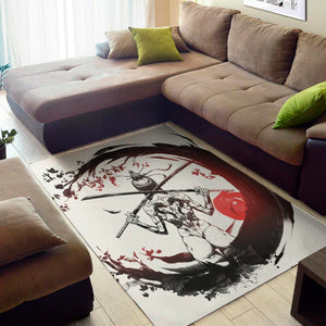 Japanese Samurai Woman Print Area Rug