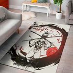 Japanese Samurai Woman Print Area Rug