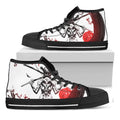 Japanese Samurai Woman Print Black High Top Sneakers