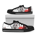 Japanese Samurai Woman Print Black Low Top Sneakers