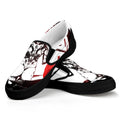 Japanese Samurai Woman Print Black Slip On Sneakers