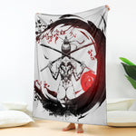 Japanese Samurai Woman Print Blanket