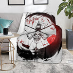 Japanese Samurai Woman Print Blanket