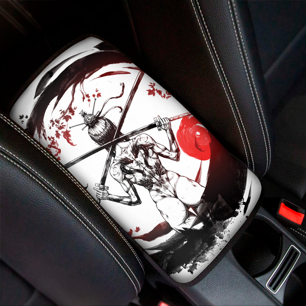 Japanese Samurai Woman Print Car Center Console Cover