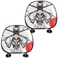 Japanese Samurai Woman Print Car Headrest Covers