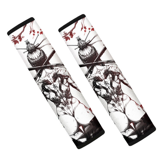 Japanese Samurai Woman Print Car Seat Belt Covers