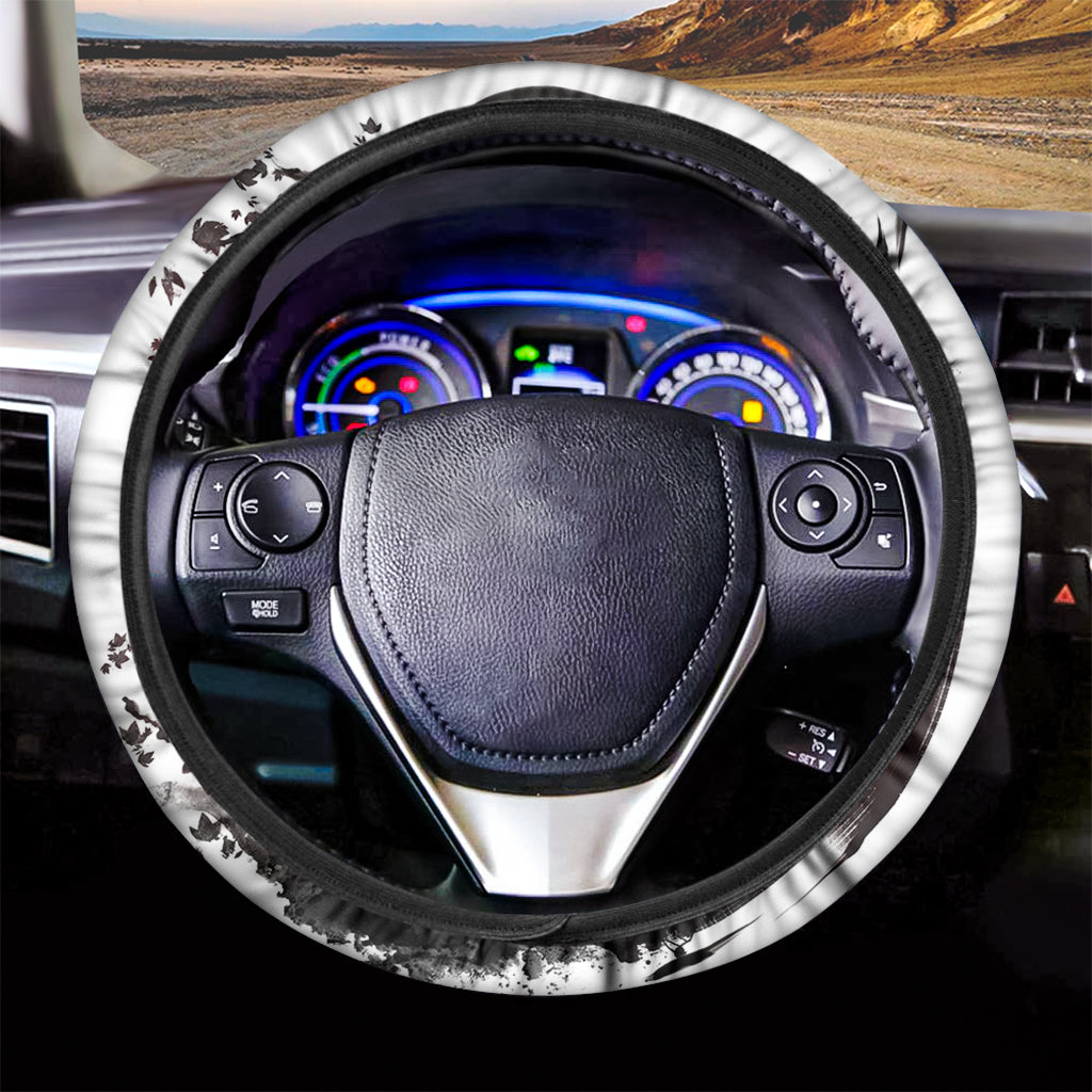 Japanese Samurai Woman Print Car Steering Wheel Cover