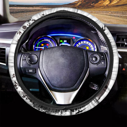 Japanese Samurai Woman Print Car Steering Wheel Cover
