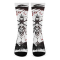 Japanese Samurai Woman Print Crew Socks