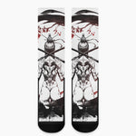 Japanese Samurai Woman Print Crew Socks