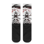 Japanese Samurai Woman Print Crew Socks