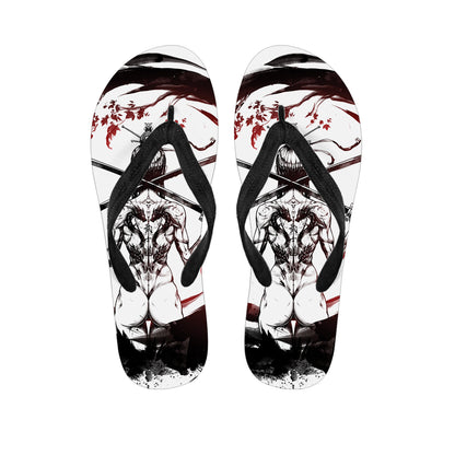Japanese Samurai Woman Print Flip Flops