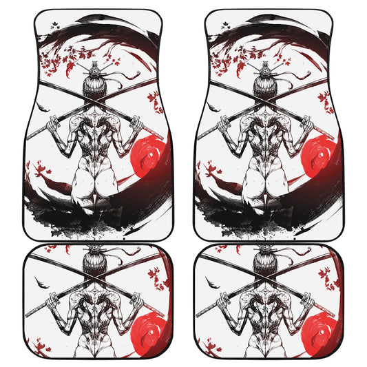 Japanese Samurai Woman Print Front and Back Car Floor Mats
