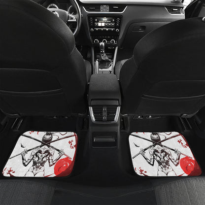 Japanese Samurai Woman Print Front and Back Car Floor Mats