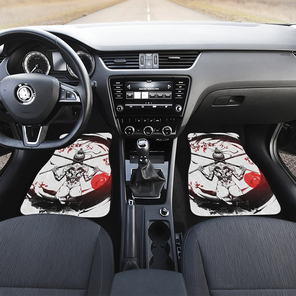 Japanese Samurai Woman Print Front Car Floor Mats