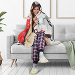 Japanese Samurai Woman Print Hooded Blanket