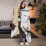 Japanese Samurai Woman Print Hooded Blanket