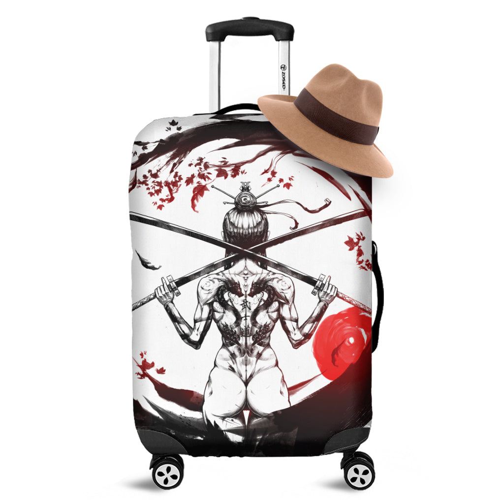 Japanese Samurai Woman Print Luggage Cover
