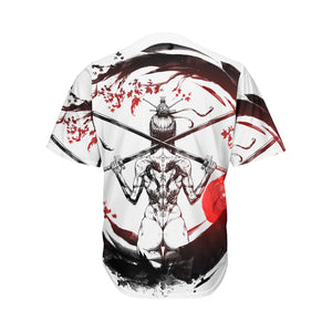 Japanese Samurai Woman Print Men's Baseball Jersey