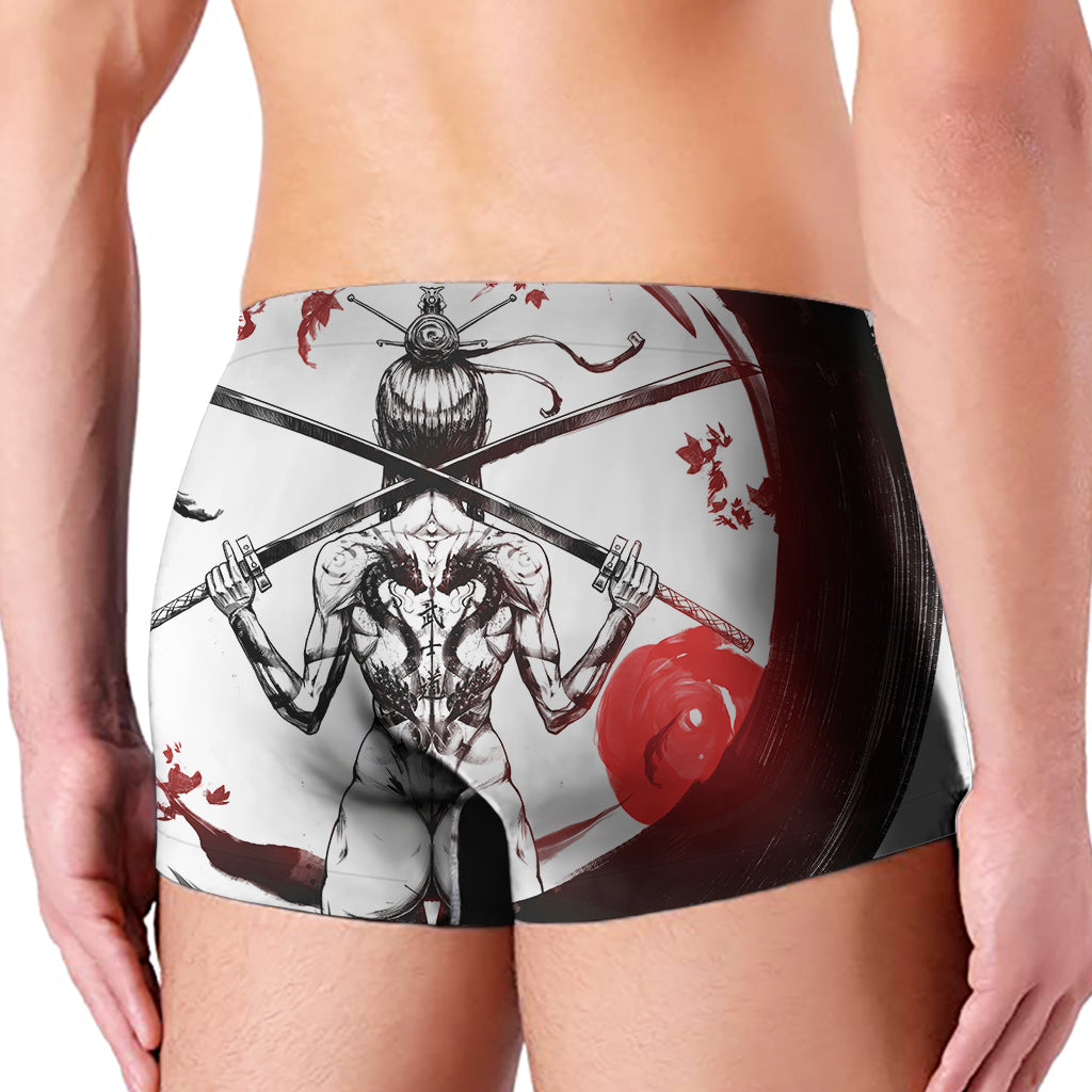 Japanese Samurai Woman Print Men's Boxer Briefs