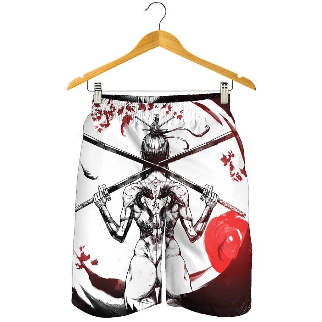 Japanese Samurai Woman Print Men's Shorts