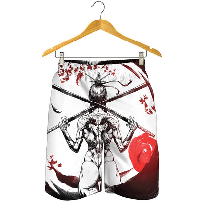 Japanese Samurai Woman Print Men's Shorts