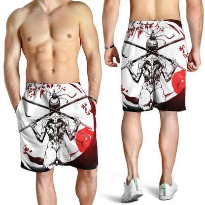 Japanese Samurai Woman Print Men's Shorts