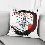 Japanese Samurai Woman Print Pillow Cover