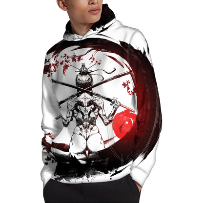 Japanese Samurai Woman Print Pullover Hoodie