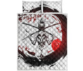 Japanese Samurai Woman Print Quilt Bed Set