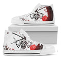 Japanese Samurai Woman Print White High Top Sneakers