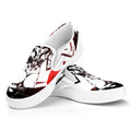 Japanese Samurai Woman Print White Slip On Sneakers