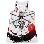 Japanese Samurai Woman Print Women's Racerback Tank Top