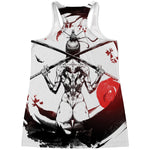 Japanese Samurai Woman Print Women's Racerback Tank Top