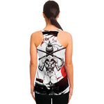 Japanese Samurai Woman Print Women's Racerback Tank Top
