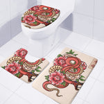 Japanese Snake Tattoo Print 3 Piece Bath Mat Set