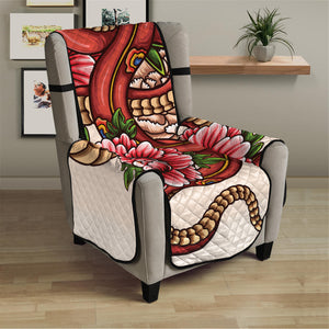 Japanese Snake Tattoo Print Armchair Protector