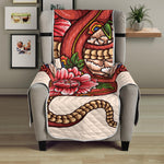 Japanese Snake Tattoo Print Armchair Protector